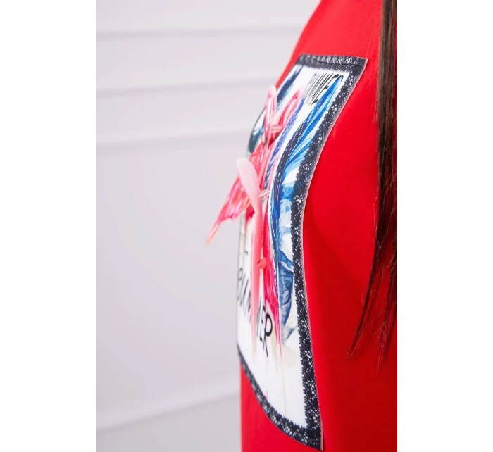 Halenka s 3D grafikou model 18743992 červená - K-Fashion Halenka s 3D grafikou model 18743992 červená - K-Fashion