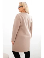Dámské šaty Plus Size máslové s kapsou a rukávem 3/4 camelový Dámské šaty Plus Size máslové s kapsou a rukávem 3/4 camelový