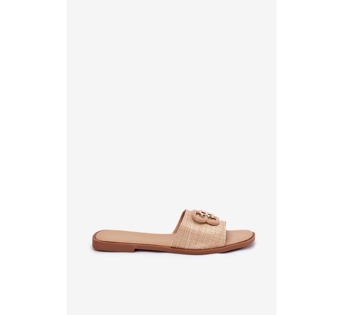 Ploché Dámské Klapky S Ozdobným Béžové model 21699564 - Boto Ploché Dámské Klapky S Ozdobným Béžové model 21699564 - Boto