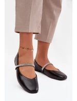 Dámské baleríny s pásky černé model 21757677 - Boto