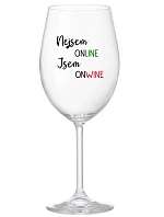 NEJSEM ONLINE JSEM ONWINE - čirá sklenice na víno 350 ml NEJSEM ONLINE JSEM ONWINE - čirá sklenice na víno 350 ml