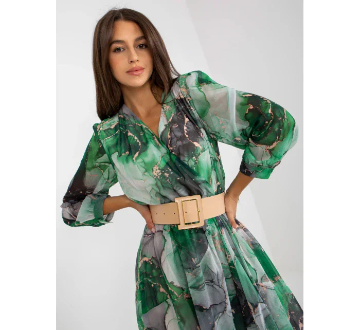 Dámské šaty 3062 4.17P černá a zelená - FPrice