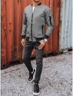 Pánská bunda bomber grafitová FashionStreet TX3824 Pánská bunda bomber grafitová FashionStreet TX3824