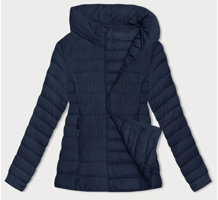 Tmavě modrá dámská prošívaná bunda pro přechodné období (16M9109-215)