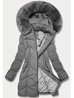 Dámská plus size zimní bunda do půli stehen S'west grey dark (B8306-70) Dámská plus size zimní bunda do půli stehen S'west grey dark (B8306-70)