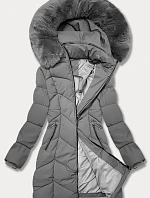 Dámská plus size zimní bunda do půli stehen S'west grey dark (B8306-70)