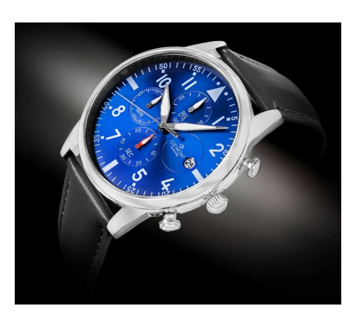 Pánské hodinky Giewont Chronograph Sapphire Black and Blue GW5630-A3 Pánské hodinky Giewont Chronograph Sapphire Black and Blue GW5630-A3