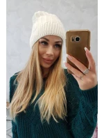 Fleecová čepice Anna model 18750161 ecru - K-Fashion Fleecová čepice Anna model 18750161 ecru - K-Fashion