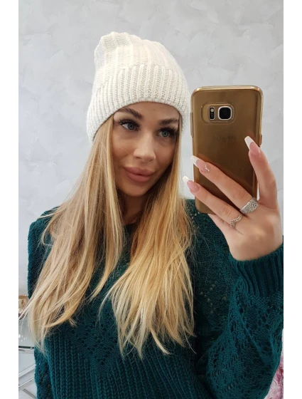 Fleecová čepice Anna model 18750161 ecru - K-Fashion Fleecová čepice Anna model 18750161 ecru - K-Fashion