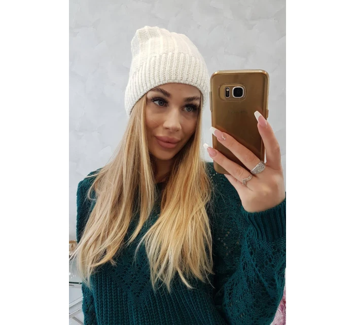 Fleecová čepice Anna model 18750161 ecru - K-Fashion Fleecová čepice Anna model 18750161 ecru - K-Fashion