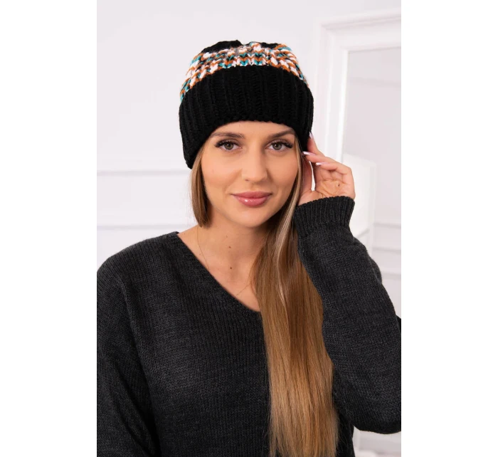 Dámská čepice Iris K348 black+mint