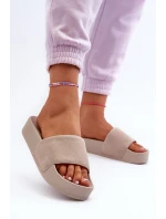 Dámské žabky na platformě z semiše Big Star model 21655526 béžové - Big Star Shoes