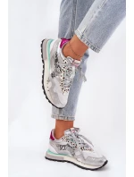 Semišové Sportovní Boty Tenisky Dámské D.Franklin Ztlumená Bílá DFSH387005 Semišové Sportovní Boty Tenisky Dámské D.Franklin Ztlumená Bílá DFSH387005