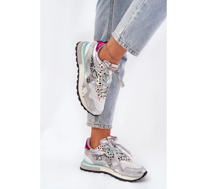 Semišové Sportovní Boty Tenisky Dámské D.Franklin Ztlumená Bílá DFSH387005 Semišové Sportovní Boty Tenisky Dámské D.Franklin Ztlumená Bílá DFSH387005