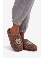 Dámské pantofle s beránkem a medvídky čokoládové Temiena Dámské pantofle s beránkem a medvídky čokoládové Temiena