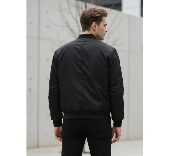 Pánská bunda bomber černá FashionStreet TX4423 Pánská bunda bomber černá FashionStreet TX4423