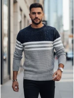 Pánský pruhovaný šedý svetr Dstreet model 21982378 - FashionStreet