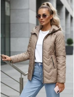Kurtka przejściowa damska pikowana z kapturem beżowa model 22025039 - FashionStreet