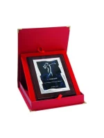 Plastový diplom s vyrytou kovovou destičkou + pouzdro