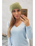 Dámská čepice Ingrid model 18752315 khaki - K-Fashion Dámská čepice Ingrid model 18752315 khaki - K-Fashion