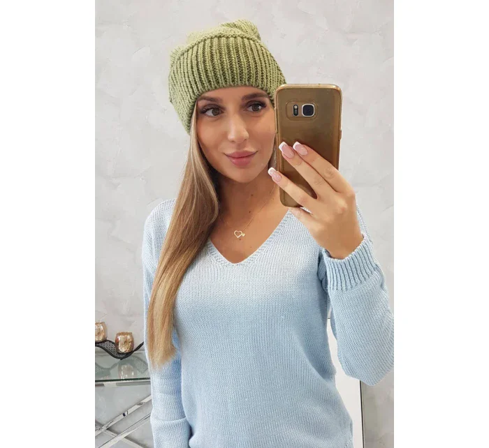 Dámská čepice Ingrid model 18752315 khaki - K-Fashion Dámská čepice Ingrid model 18752315 khaki - K-Fashion