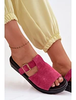 Semišové dámské sandály na platformě se zlatým model 22094994 - Boto