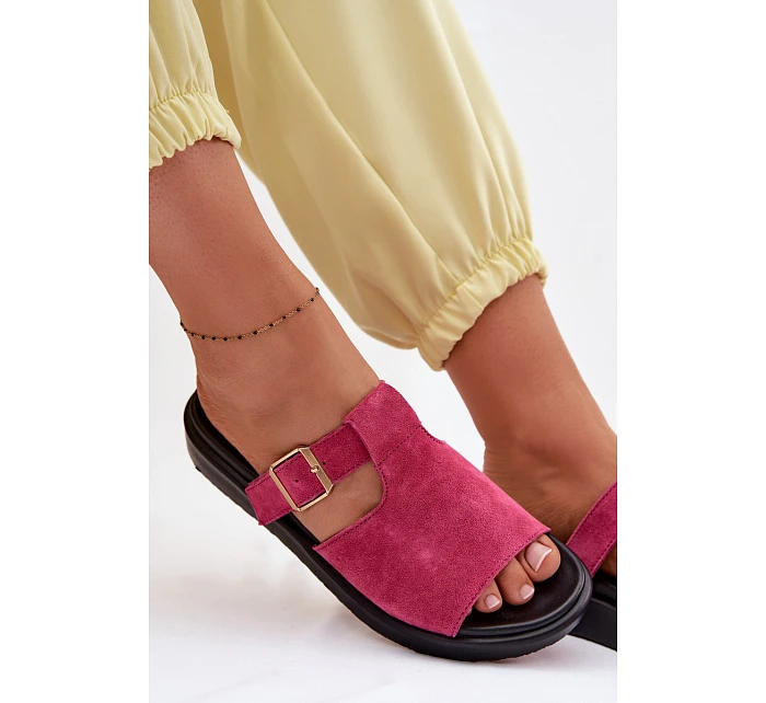 Semišové dámské sandály na platformě se zlatým model 22094994 - Boto