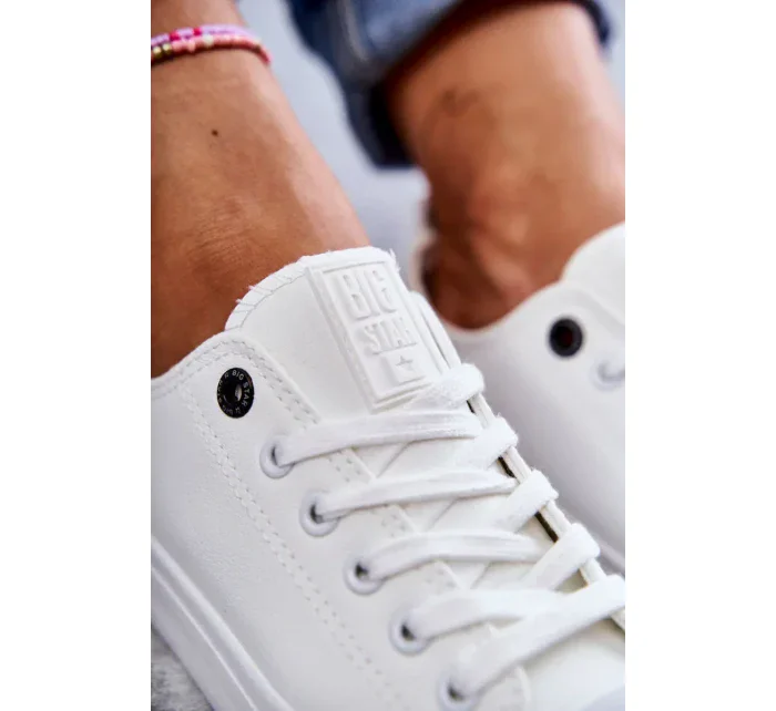 Dámské nízké kožené tenisky Big Star model 19974656 Bílé - Big Star Shoes Dámské nízké kožené tenisky Big Star model 19974656 Bílé - Big Star Shoes