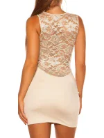Dámské sexy mini šaty 0000STYLE7 Světle béžová - KouCla Dámské sexy mini šaty 0000STYLE7 Světle béžová - KouCla
