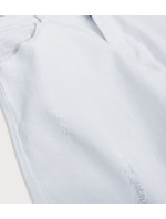 Široké dámské zvonové kalhoty v bílé barvě (B102)