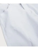 Široké dámské zvonové kalhoty v bílé barvě (B102) Široké dámské zvonové kalhoty v bílé barvě (B102)