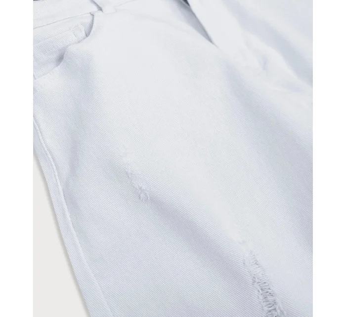 Široké dámské zvonové kalhoty v bílé barvě (B102) Široké dámské zvonové kalhoty v bílé barvě (B102)