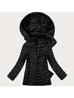 zateplená černá dámská prošívaná plus size bunda model 21872618 - J.STYLE zateplená černá dámská prošívaná plus size bunda model 21872618 - J.STYLE