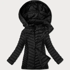 zateplená černá dámská prošívaná plus size bunda model 21061422 - J.STYLE