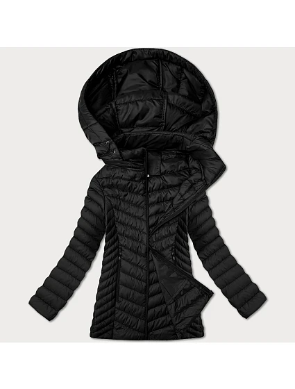 zateplená černá dámská prošívaná plus size bunda model 21872618 - J.STYLE zateplená černá dámská prošívaná plus size bunda model 21872618 - J.STYLE