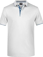 Daiber JN 728 Pánské piqué polo s kontrastní légou 02.0728 white/navy