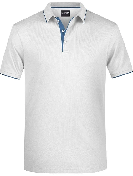 Daiber JN 728 Pánské piqué polo s kontrastní légou 02.0728 white/navy Daiber JN 728 Pánské piqué polo s kontrastní légou 02.0728 white/navy