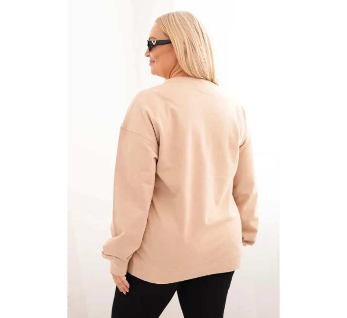 Dámská mikina Plus Size bavlněná basic s kulatým výstřihem model 21723073 - K-Fashion