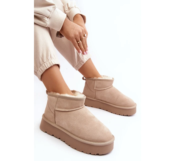 semišové nízké sněhule jasně béžové model 21638825 - Boto semišové nízké sněhule jasně béžové model 21638825 - Boto