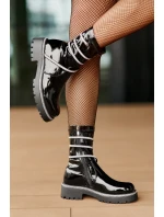 Lakované Kotníkové Boty Se Zdobením Černé Kikizelle Lakované Kotníkové Boty Se Zdobením Černé Kikizelle