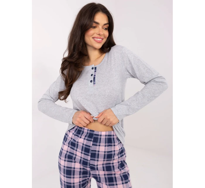 Pyžamo DU PI FP 004.03 šedé Pyžamo DU PI FP 004.03 šedé