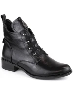 Ploché zateplené boty na podpatku Jezzi W JEZ412A černá Ploché zateplené boty na podpatku Jezzi W JEZ412A černá