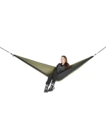 TURISTICKÁ HOUPACÍ SÍŤ PRO 2 OSOBY 270X140CM ZELENÁ ČERNÁ