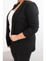 Dámská sako Plus Size bez zapínání s podšívkou XL/2XL černá