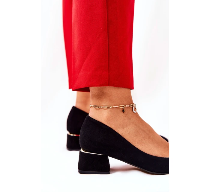 Semišové lodičky Lewski 3118 Černé