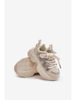 Dětské tenisky s krystaly béžové Rianalla