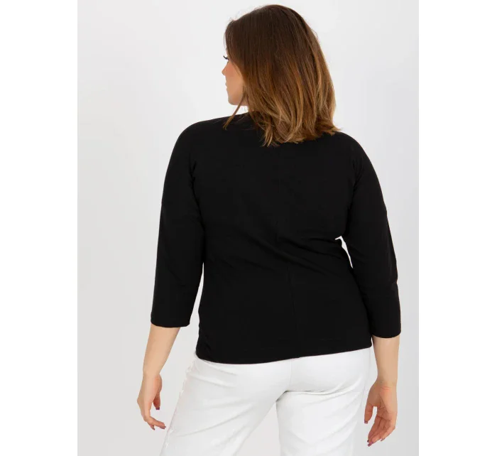 Dámská halenka RV BZ model 18025740 černá - FPrice Dámská halenka RV BZ model 18025740 černá - FPrice