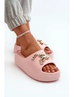 Dámské lehké pěnové pantofle s ozdobami, růžová Orchia
