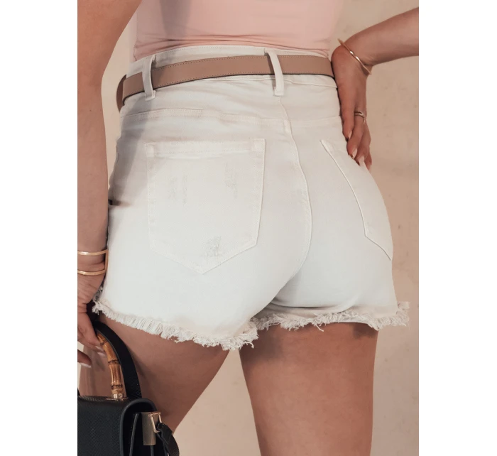 Dámské džínové šortky POPGLAM light beige FashionStreet SY0384