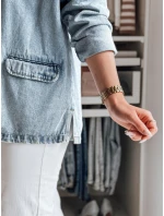 Dámská oversize džínová bunda modrá Dstreet model 21988205 - FashionStreet Dámská oversize džínová bunda modrá Dstreet model 21988205 - FashionStreet